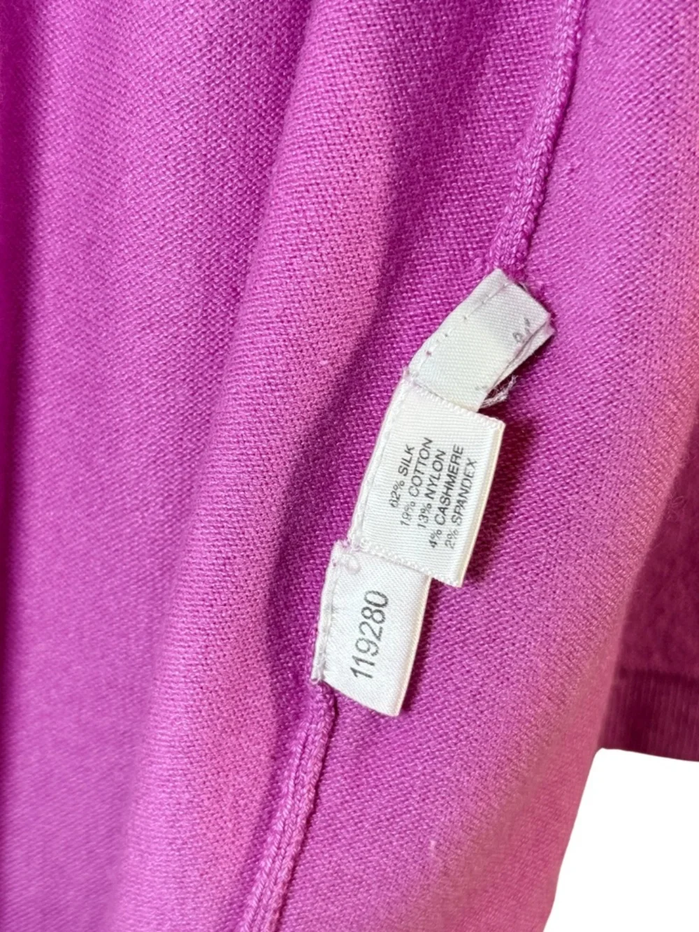 Ann Taylor Women's M Magenta Pearl Button Cardigan Silk Cashmere Blend